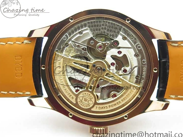 MIROTIME 0129 Elegant Portugieser Perpetual Calendar IW503302 RG V9F 1:1 Best Edition Gray Dial on Black Leather Strap A 7096